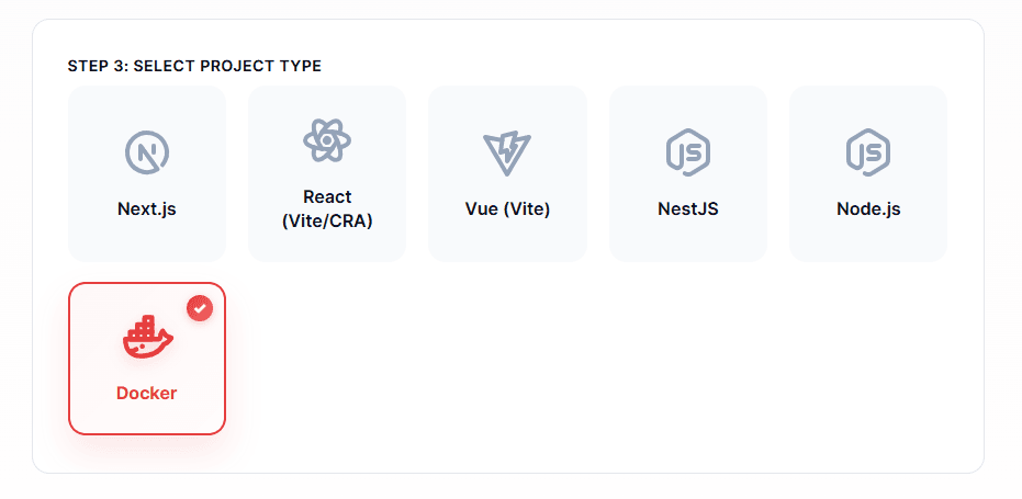 3. Select Framework