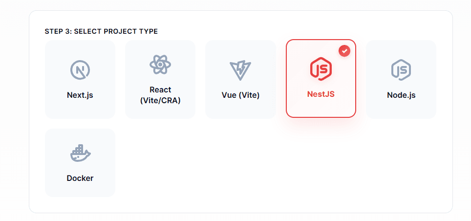 3. Select Framework