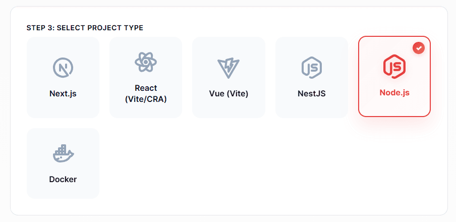 3. Select Framework