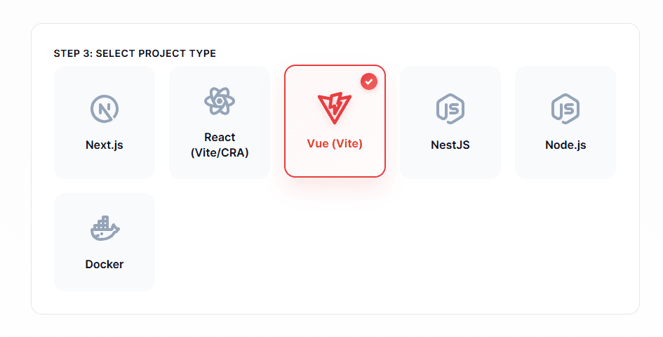 3. Select Framework
