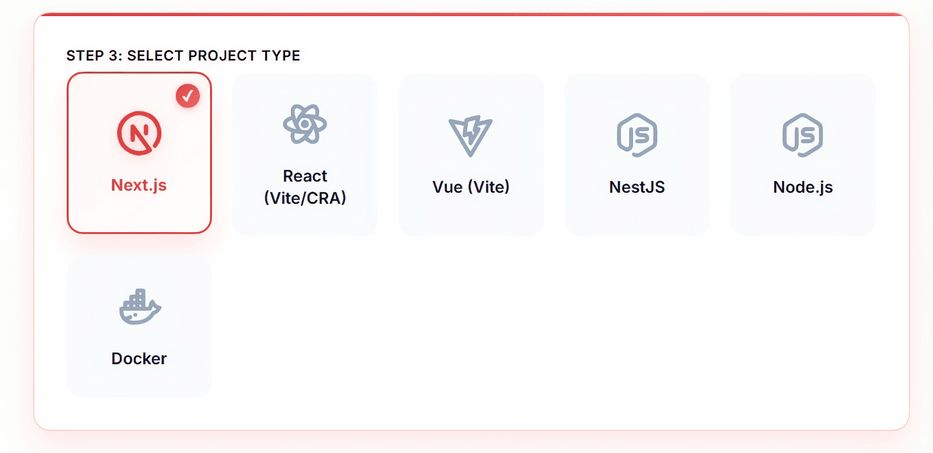 3. Select Framework