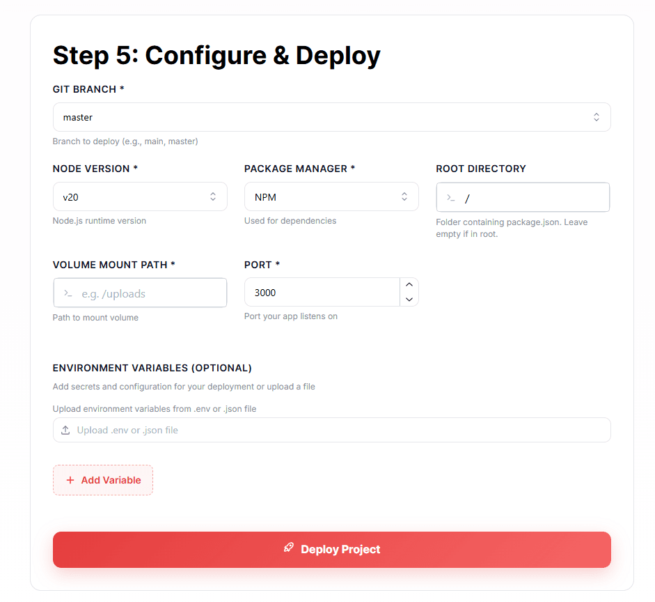 4. Configure & Deploy