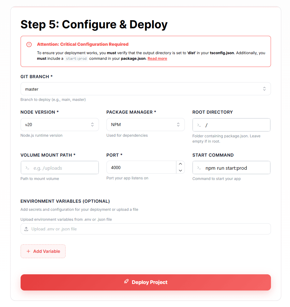 4. Configure & Deploy